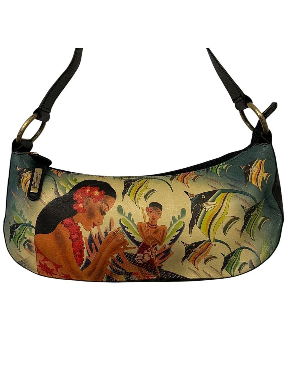 Hand-Painted Leather Shoulder Bag from ICON Los Angeles